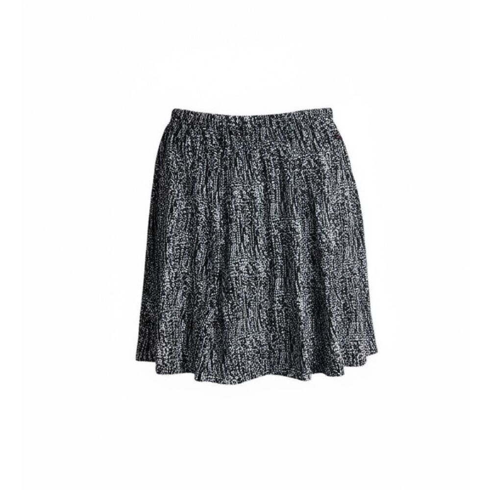 Laura Ashley Abstract Dotted Elastic Waist Pull-on A-line Midi Skirt‎ Brown 2X